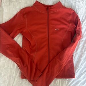 437 burnt orange zip up athletic jacket